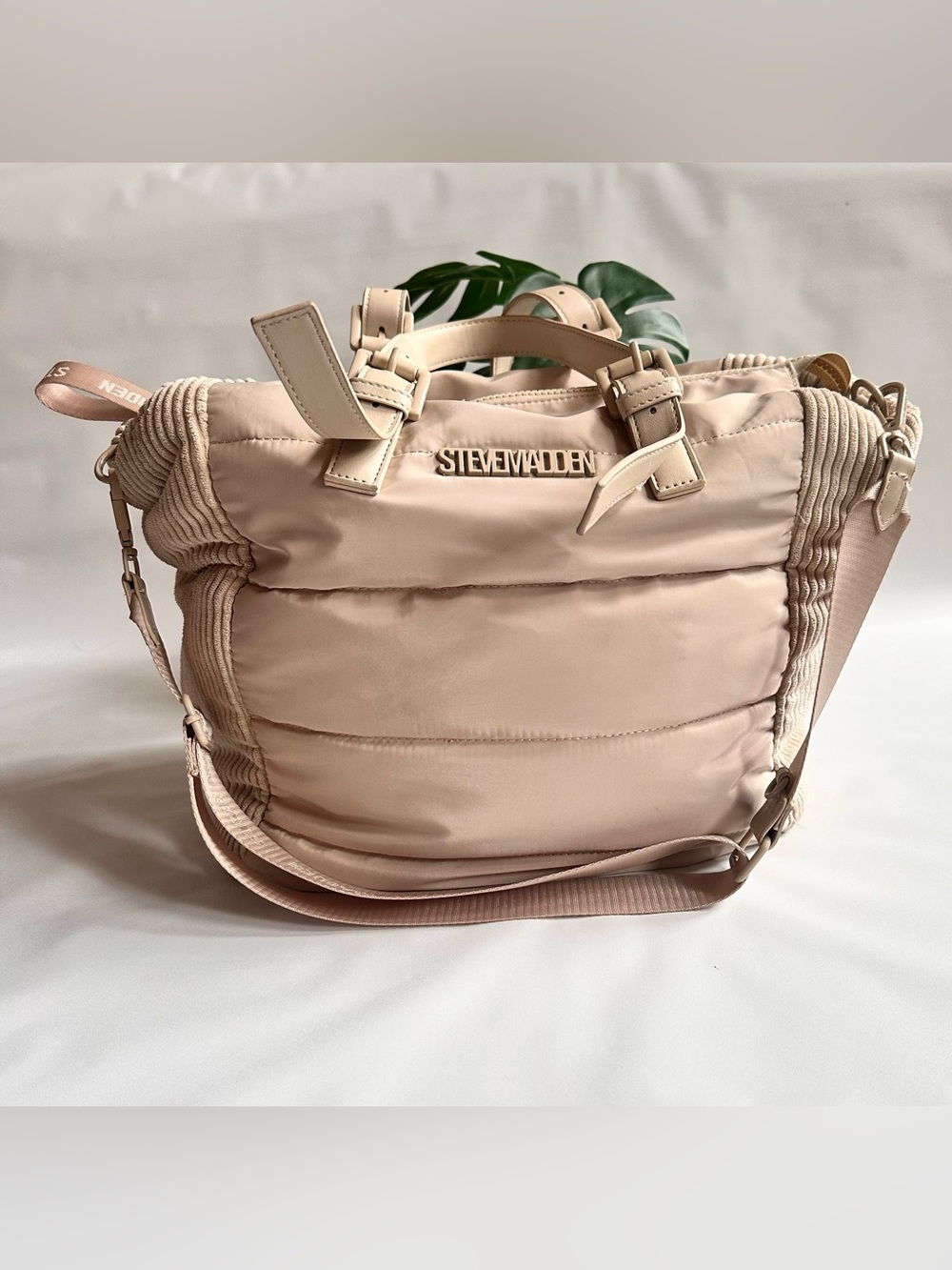 Steve Madden Light Blush Quilted Shoulder Tote